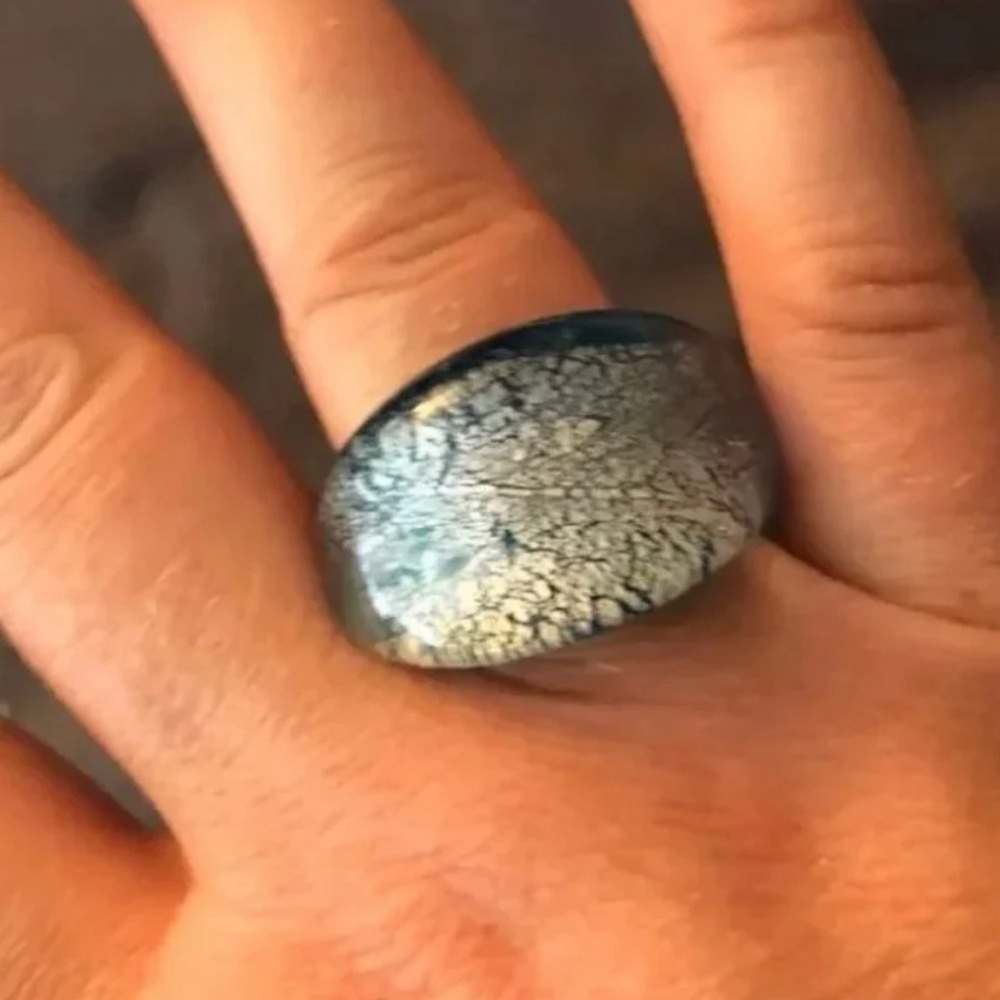 Blown glass ring from artist around size 6/7